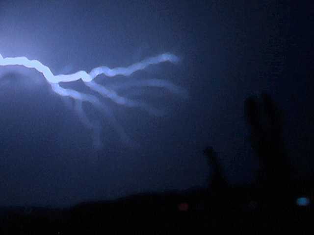 Nchtliches Gewitter mit Blitz